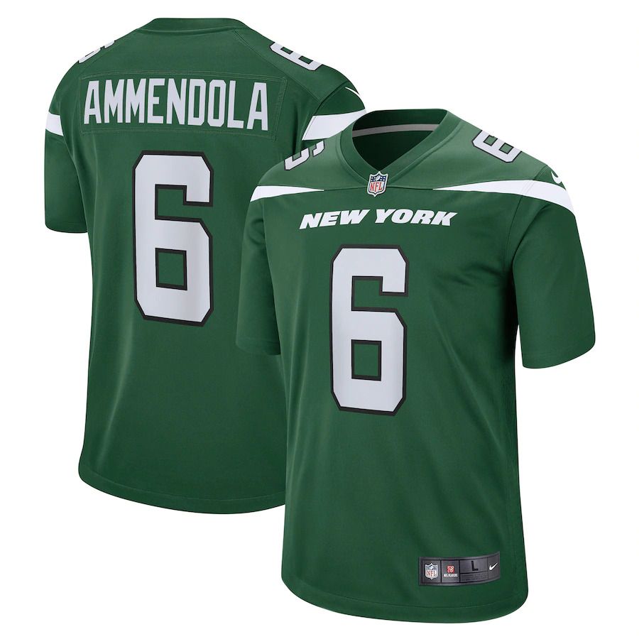 Men New York Jets 6 Matt Ammendola Nike Gotham Green Game NFL Jersey